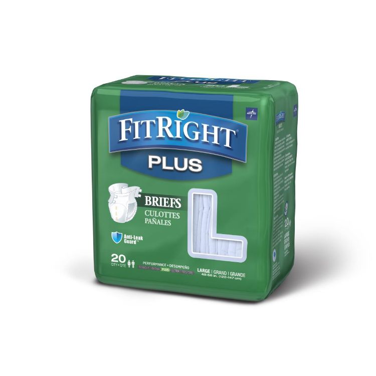 Medline FitRight Plus Adult Incontinence Briefs Large