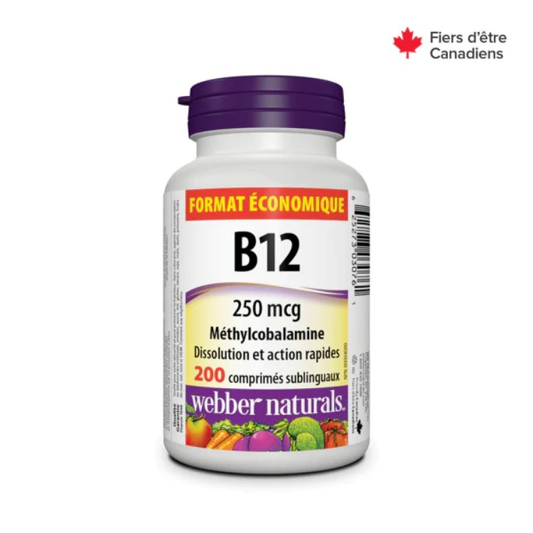 Webber Naturals Vitamin B12 Tablets 250Mcg