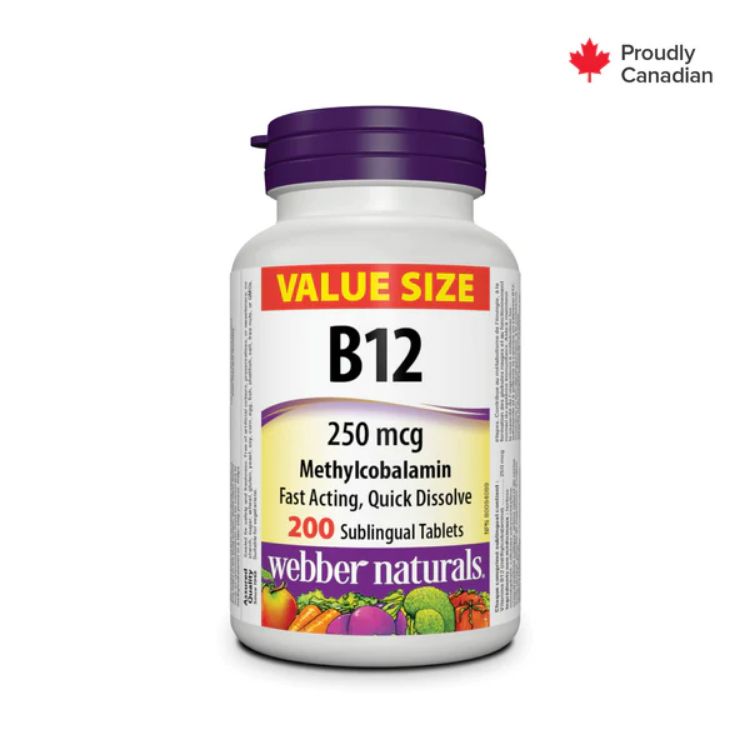 Webber Naturals Vitamin B12 Tablets 250Mcg