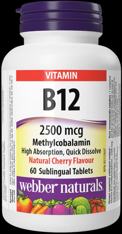 Vitamin B12 Tablets 2500Mcg Cherry  Webber