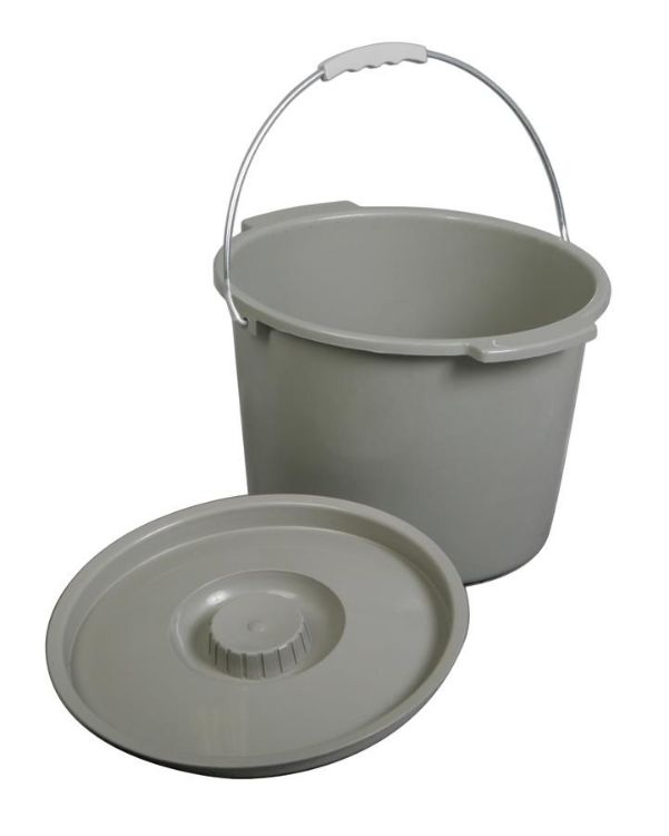 Medline Guardian Commode Bucket and Lid with Metal Handle