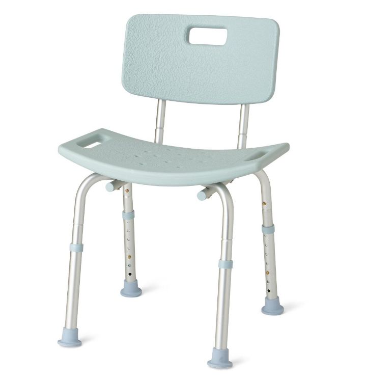 Medline Knockdown Shower Chair with Back, Microban Treated