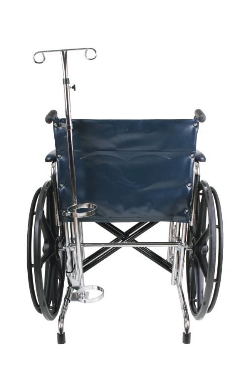 Medline Wheelchair Oxygen I O2 Cylinder Holder I IV Pole Combo Unit
