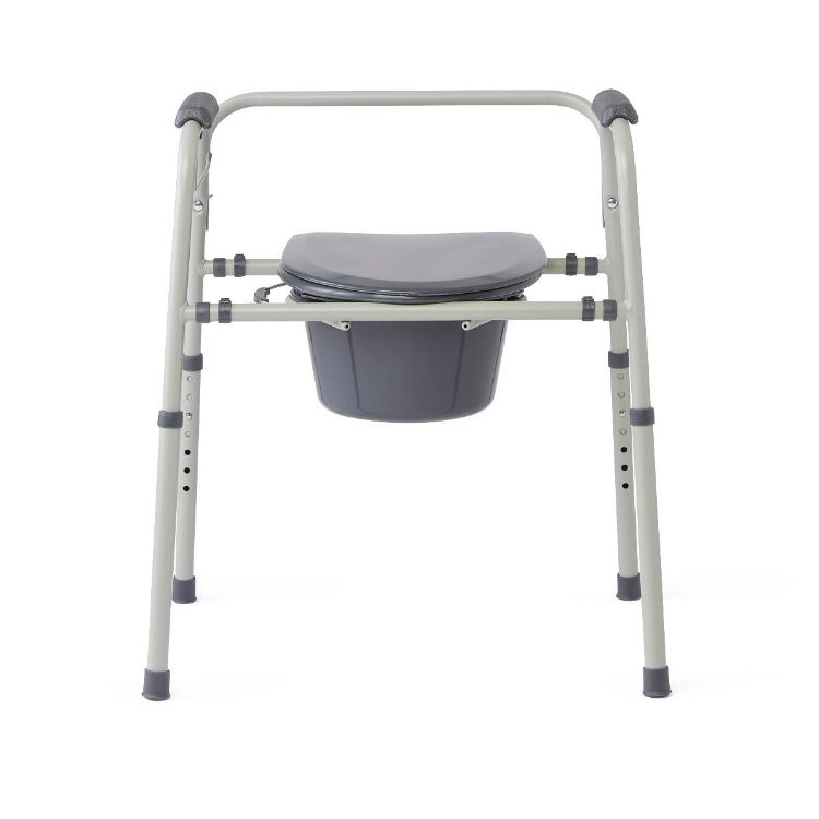 Medline Knockdown Steel Bedside Commode With Microban