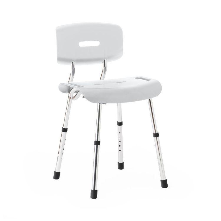 Medline Shower Chair with Backrest White