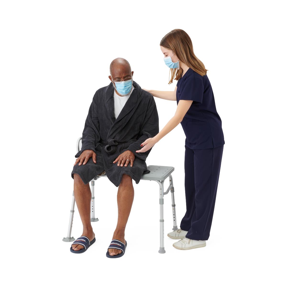 Medline Knockdown Transfer Bench With Back, 400 lbs Weight Capacity | HHCS