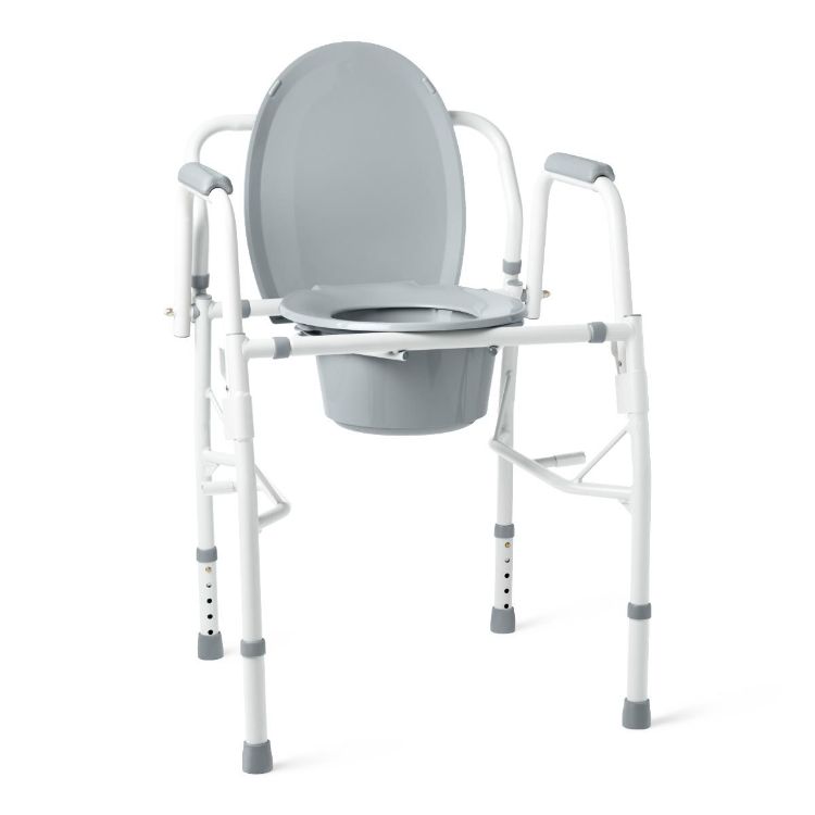 Medline Steel Drop-Arm Commode