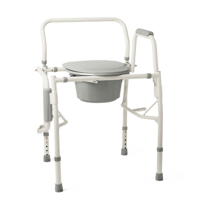 Medline Steel Drop-Arm Commode