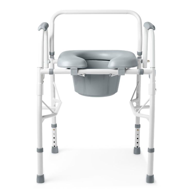 Medline Padded Steel Drop-Arm Commode