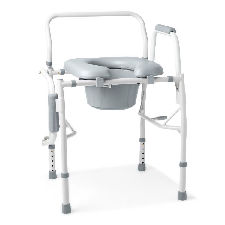 Medline Padded Steel Drop-Arm Commode