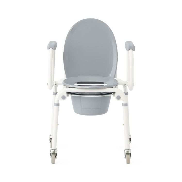 Medline Aluminum Drop Arm Commode with 4 Locking Casters