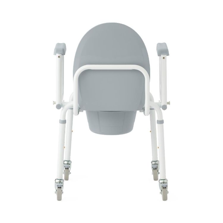 Medline Aluminum Drop Arm Commode with 4 Locking Casters