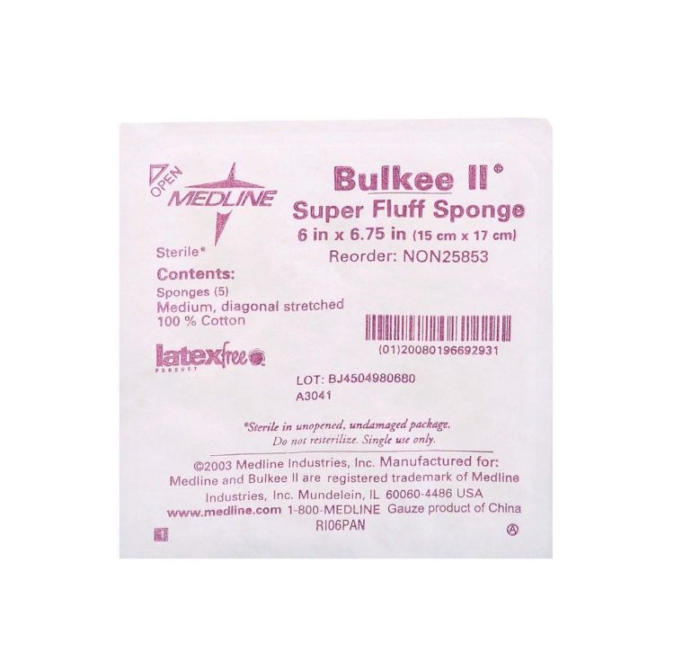 Medline Sterile Bulkee II Extra Absorbent Super Fluff Sponge