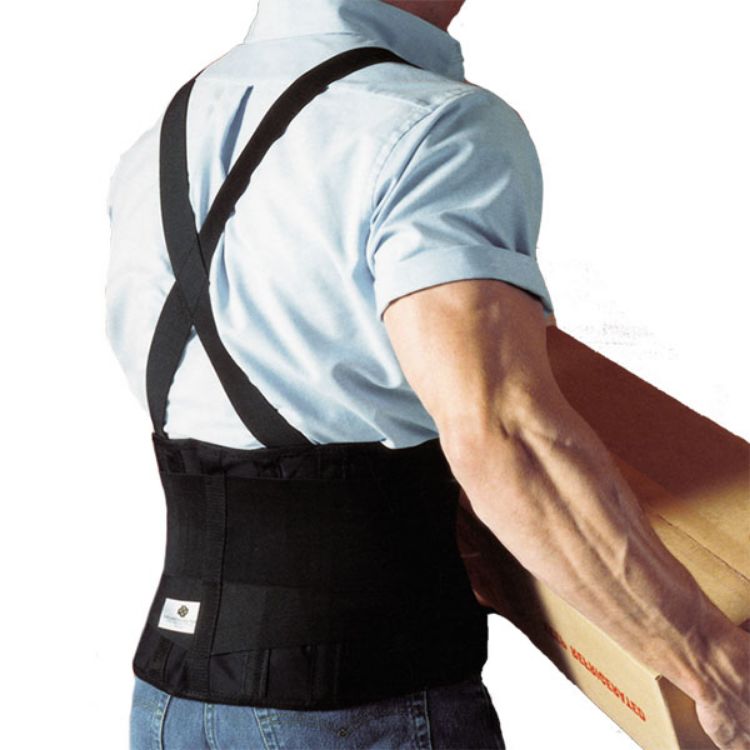 Industrial Back Support with Clip-On Suspenders