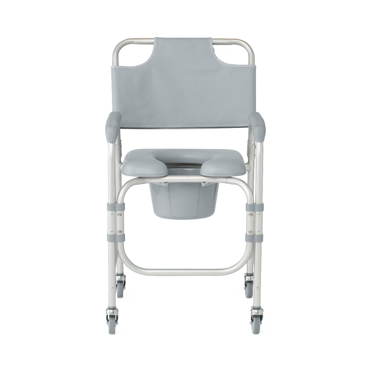 Medline Padded Shower Chair Commode with Casters | HHCS