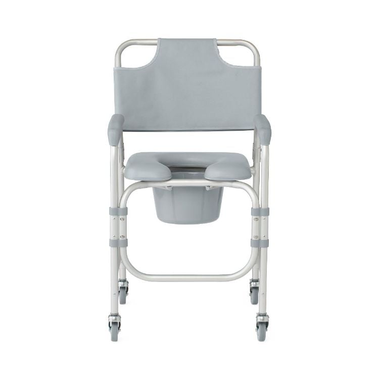 Medline Padded Shower Chair Commode with Casters