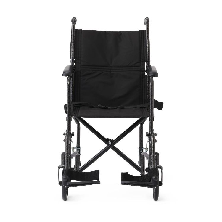 Medline Steel Transport Chair with Arms and Swing-Away Footrests