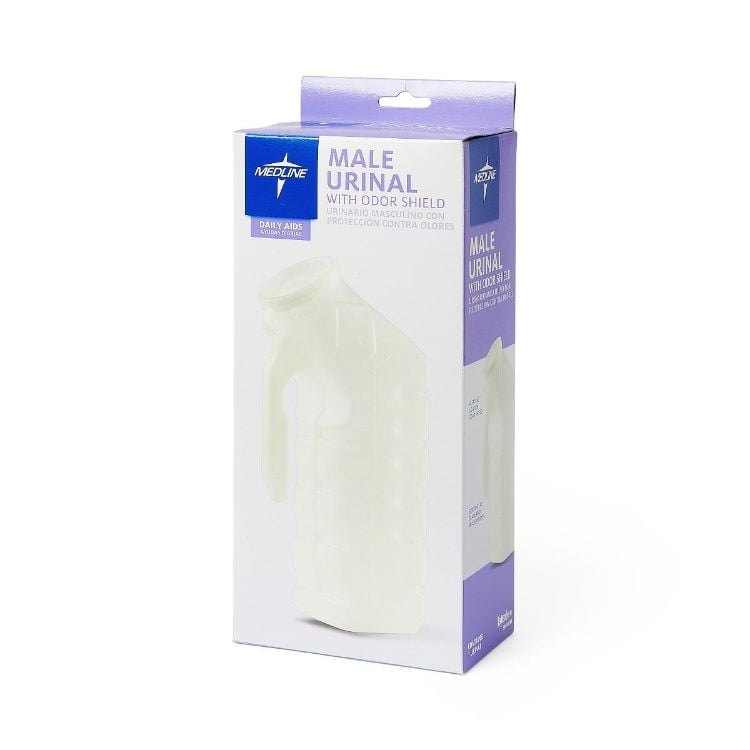 Medline Male Urinal with Lid