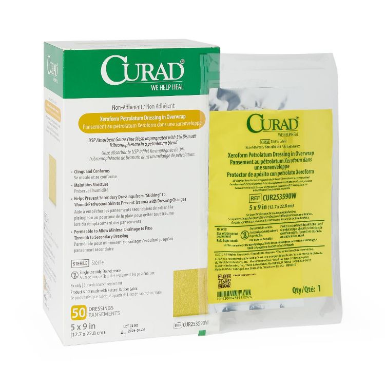 Medline CURAD Non Adherent Xeroform Petrolatum Gauze Dressing