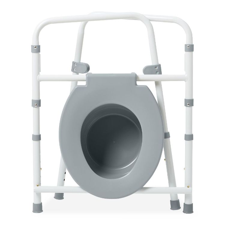 Medline Economy Elongated Steel 3 in 1 Folding Commode