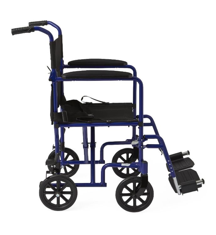 Medline Aluminum Transport Chair with Armrests