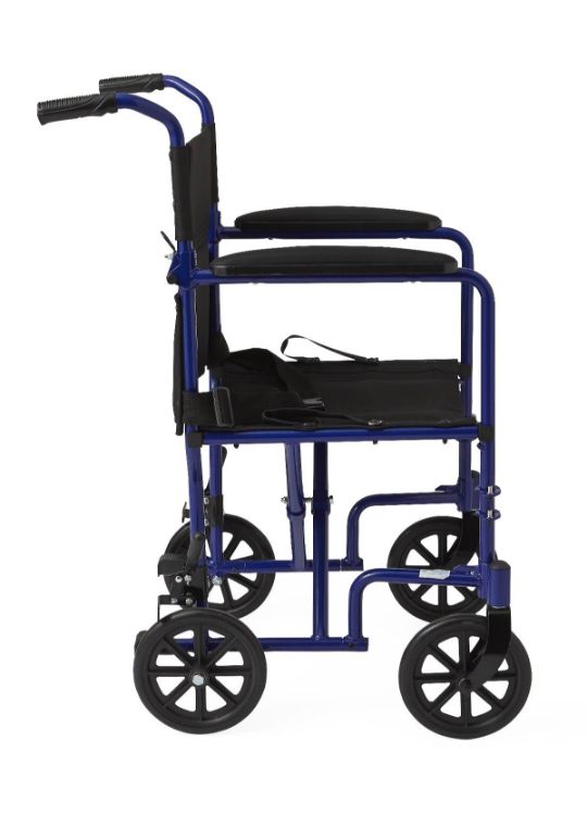 Medline Aluminum Transport Chair with Armrests
