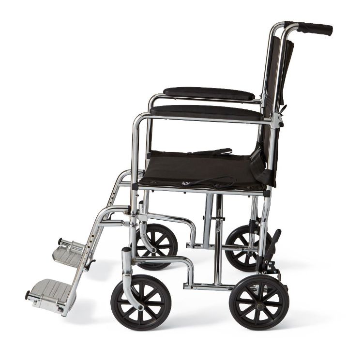 Medline Aluminum Transport Chair with Armrests
