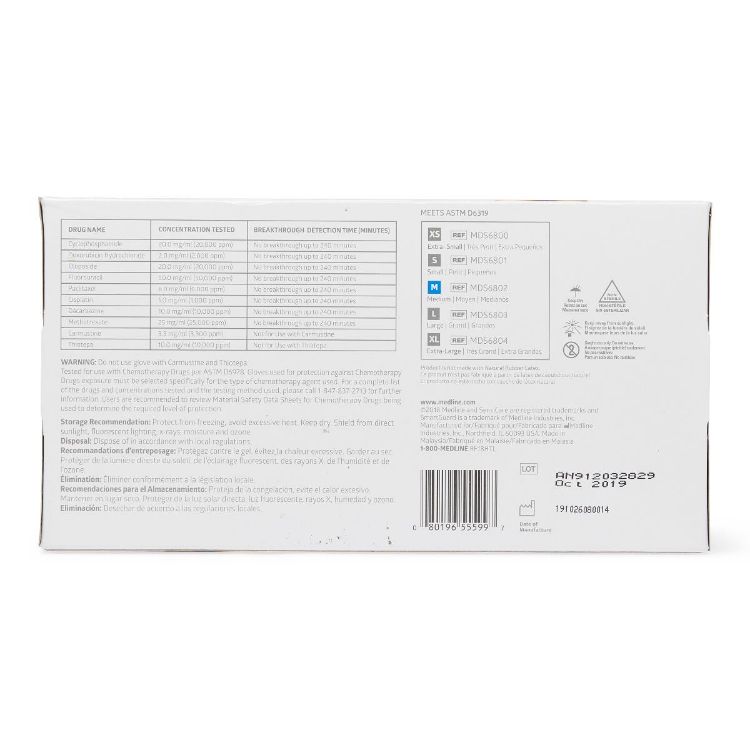 Medline SensiCare Ice Powder Free Nitrile Exam Gloves with SmartGuard Film