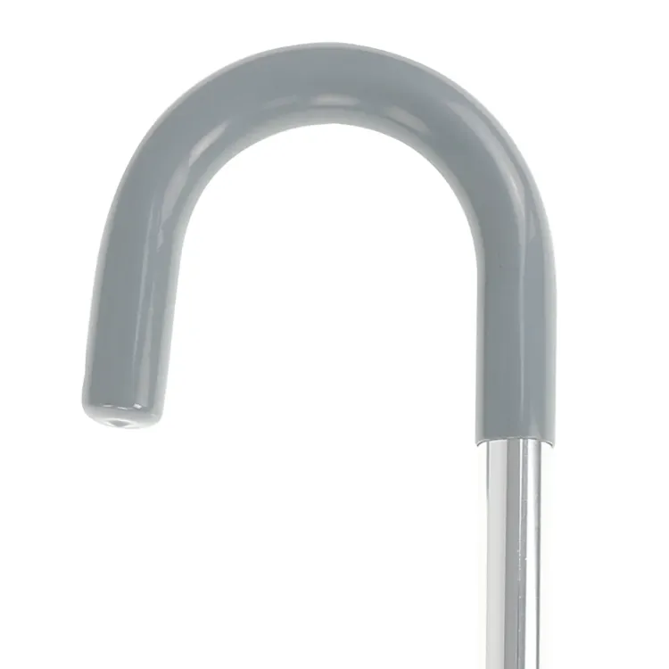 J-Handle Cane - Silver (PVC)