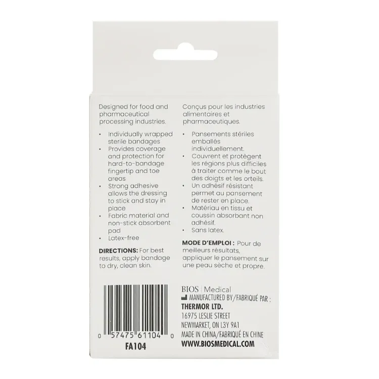Blue Metal Detectable Fingertip Bandages