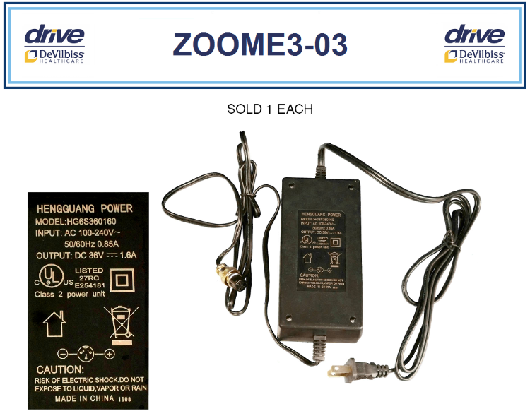 Picture of Drive Medical - Replacement Charger for ZooMe 3 Scooter