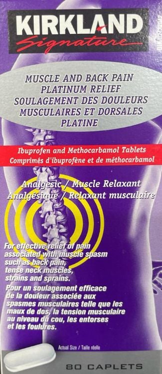 Kirkland a generic robax platinum back pain caps