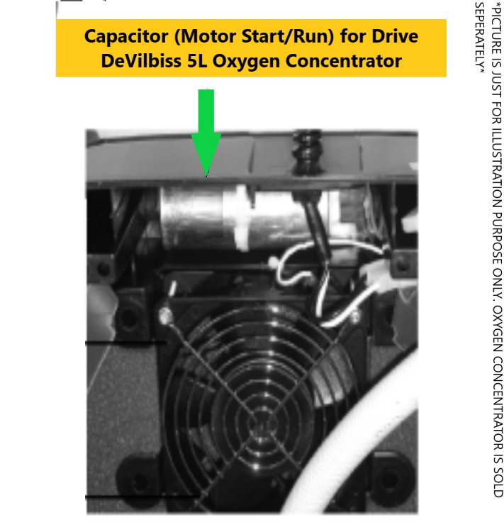 Capacitor (Motor Start/Run) for Drive DeVilbiss 5L Oxygen Concentrator