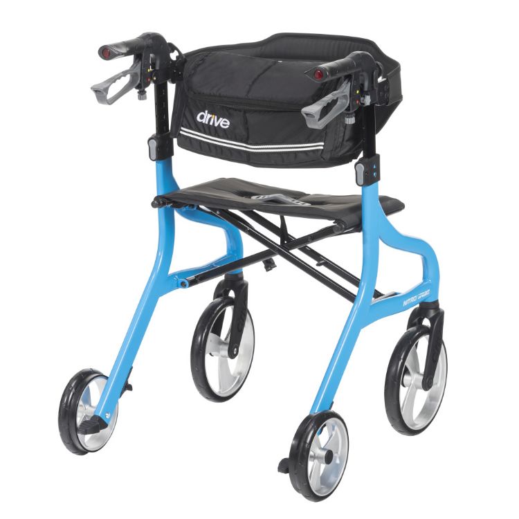 Blue Drive Nitro Sprint Rollator With with Accessories (Weight Capacity 350LBS) Back Rest