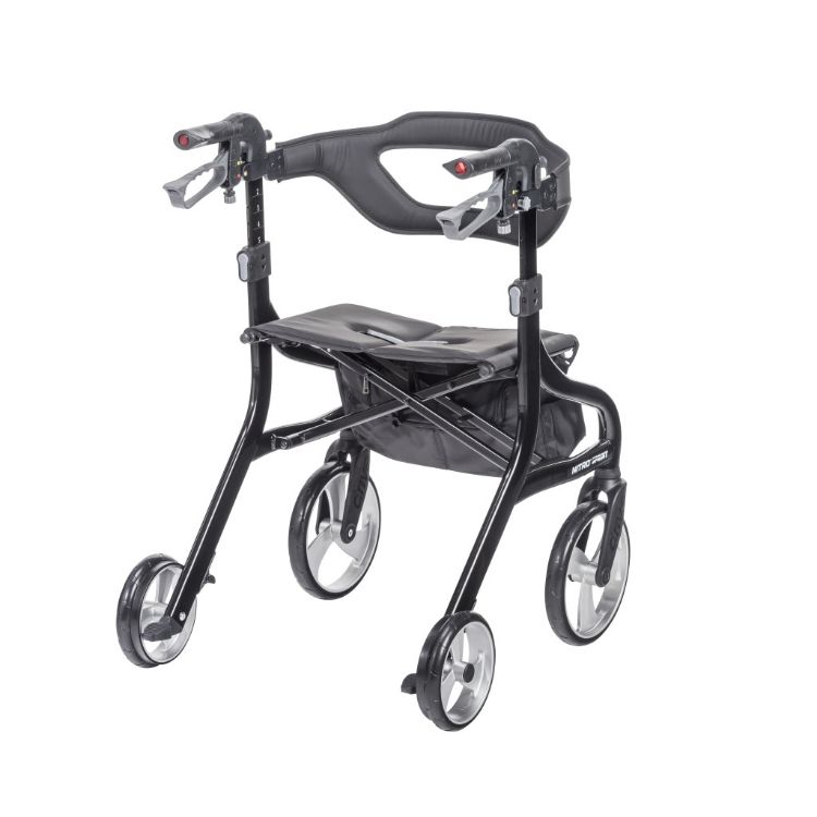 Black Drive Nitro Sprint Rollator With with Accessories (Weight Capacity 350LBS) Seat & Back Rest