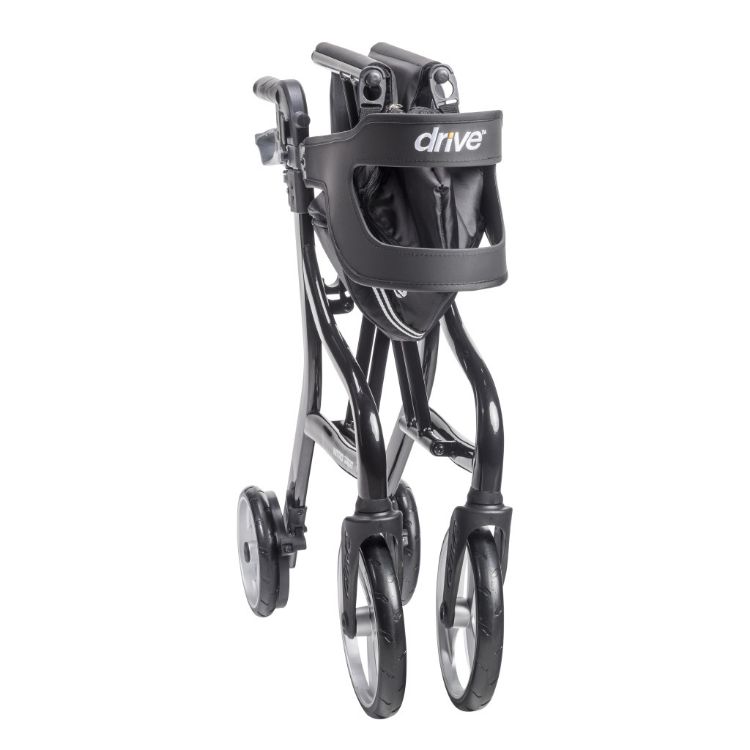 Black Drive Nitro Sprint Rollator With with Accessories (Weight Capacity 350LBS) Folded