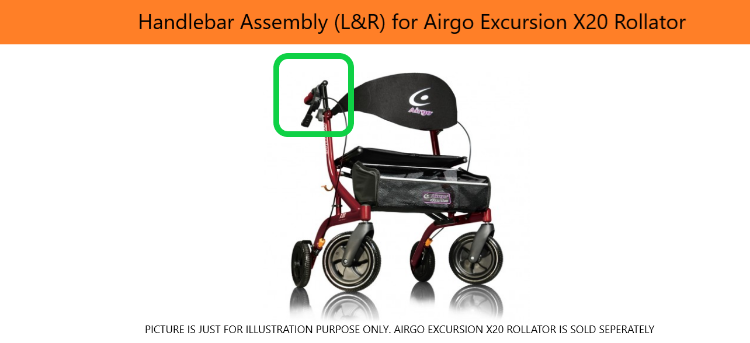 Handlebar Assembly (L&R) for Airgo Excursion X20 Rollator