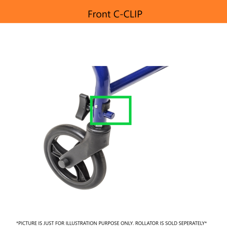 Front C-CLIP (#25) for Steel Rollator with 6” Wheels, Knockdown (Heavy Duty 350LBS)