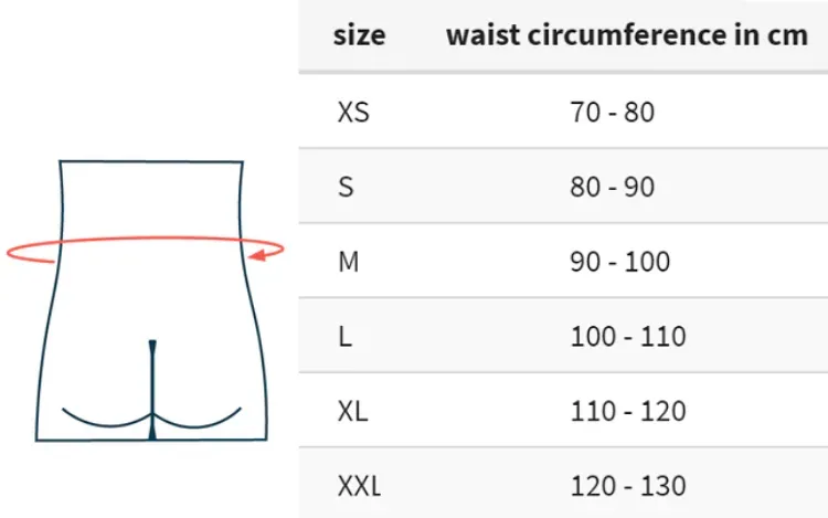 Size Chart For Vertebradyn Stable Back Brace