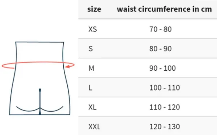Size Chart For Vertebradyn Supreme Senso Back Brace I Orange/Platinum