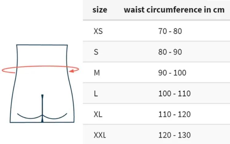 Size Chart For Vertebradyn Active Lumbar Spine Brace