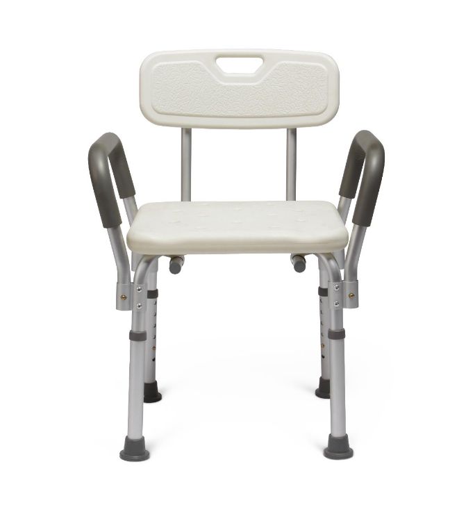 Medline Knockdown Shower Chair With Backrest and Padded Arms