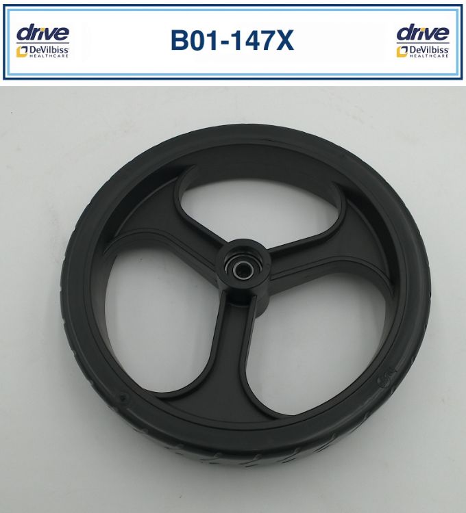 Hugo Rear Wide Wheel 8" X 1.5",Black
