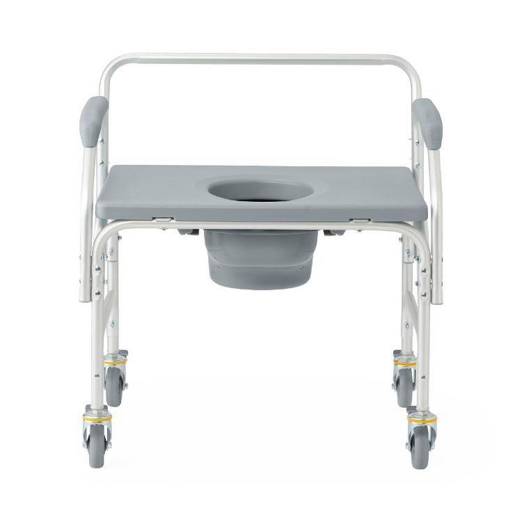 Medline Aluminum Bariatric Commode with 4 Locking Casters