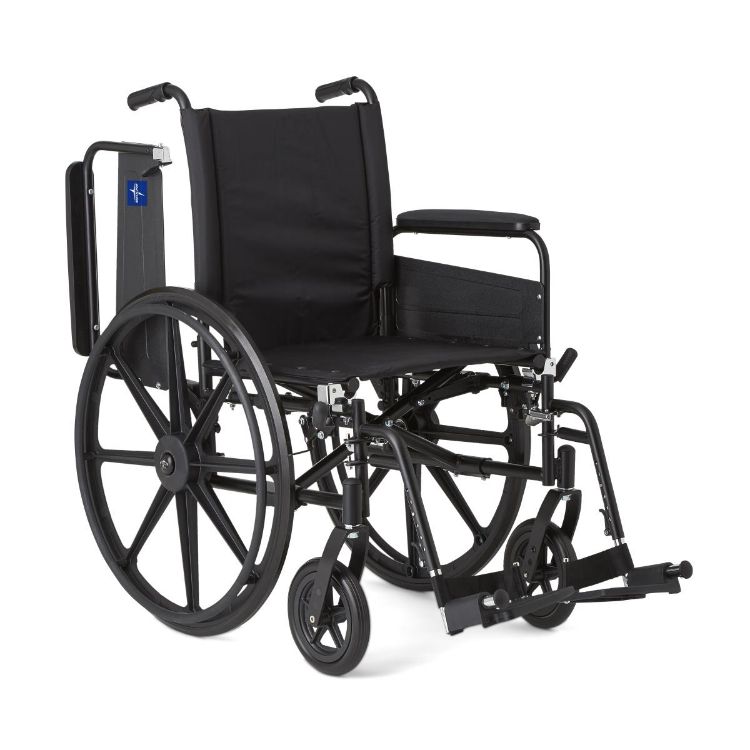 Medline K4 Lightweight Wheelchair with Full-Length Arms and Swing-Away Footrests