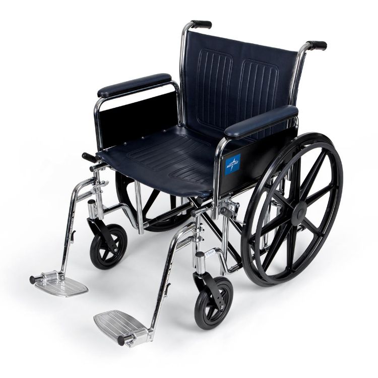 Excel Extra-Wide Wheelchair I Removable Full-Length Arms I Swing-Away Footrests