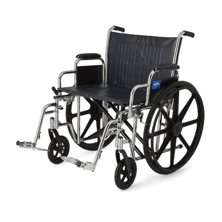 Excel Extra-Wide Wheelchair I Removable Desk-Length Arms I Swing-Away Footrests