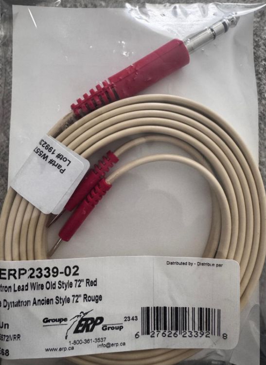 Dynatron Lead Wire Old Style 72" Red.1/4 CDN Stereo to dual 0.080" dual pins 72" Ivry 2C IFC-RED.