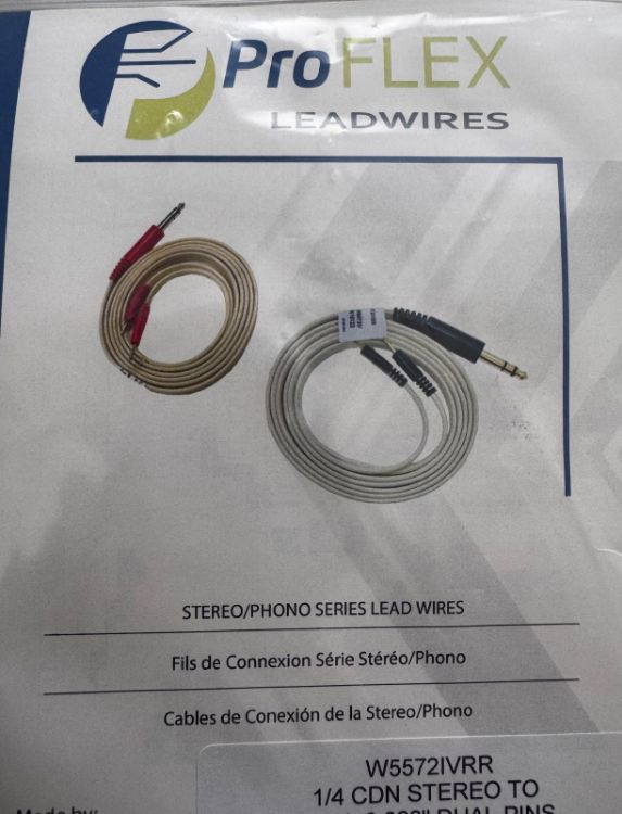 Dynatron Lead Wire Old Style 72" Red.1/4 CDN Stereo to dual 0.080" dual pins 72" Ivry 2C IFC-RED.