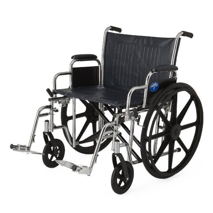 Excel Extra-Wide Wheelchair I Removable Full-Length Arms I Swing-Away Footrests